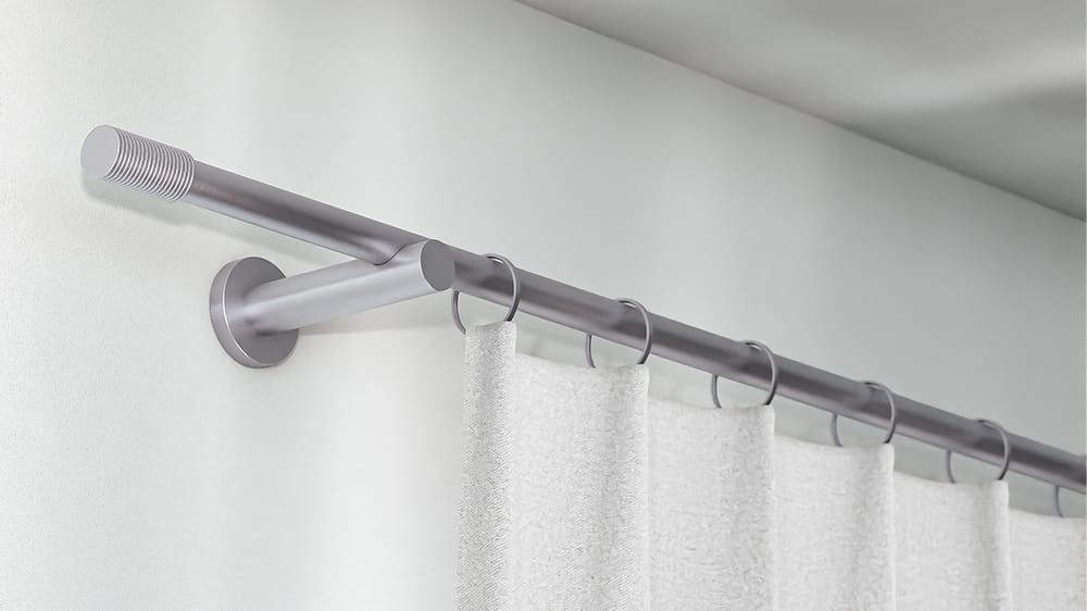 Interstil Kadett Vorhangstange zur Wandmontage – in Edelstahl