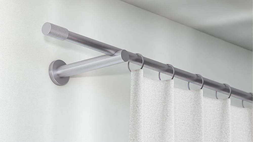 Interstil Kadett Vorhangstange zur Wandmontage – in Edelstahl