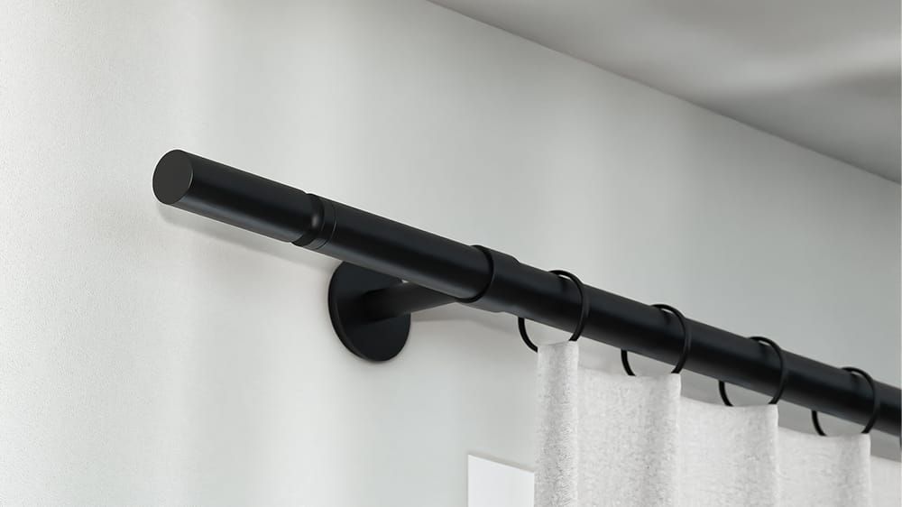 Interstil Kensington Stange für Vorhänge zur Wandmontage – in Schwarz