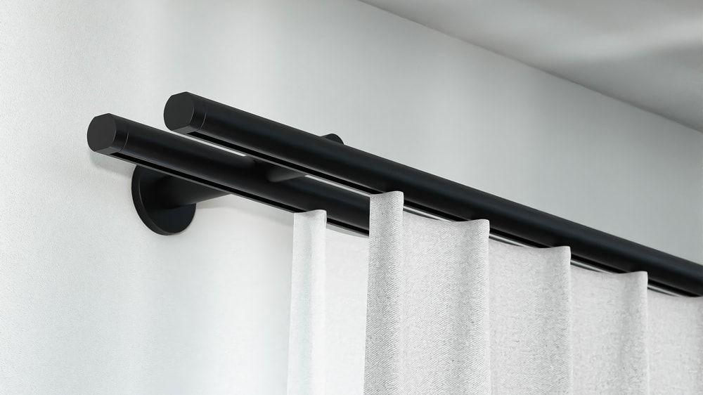 Interstil Lee 3 2-läufig zur Wandmontage – in Schwarz