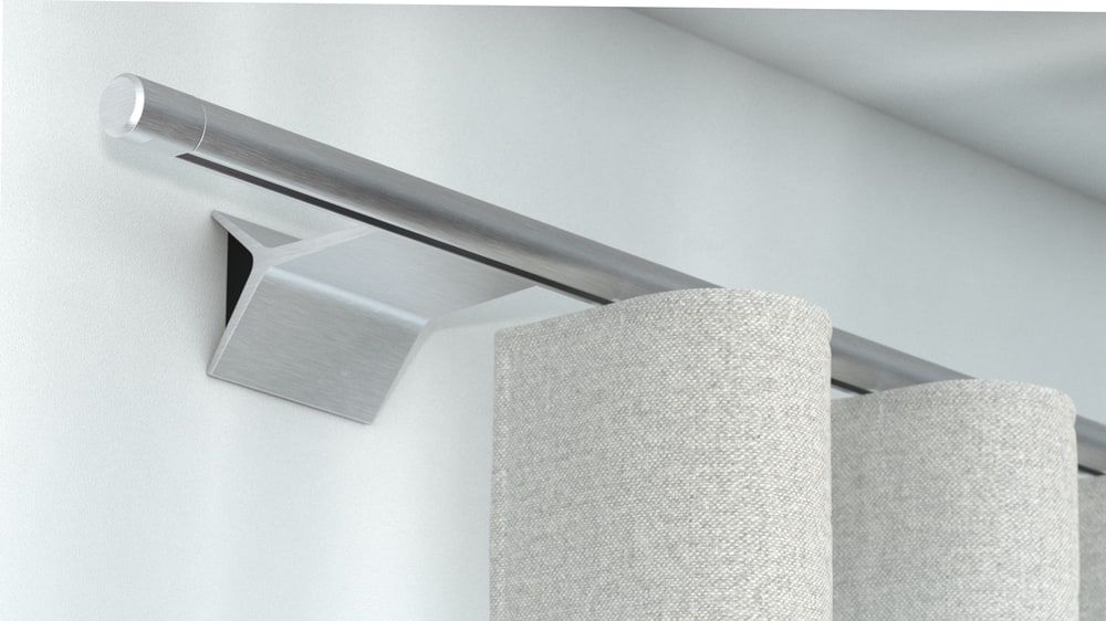 Interstil Luv 2 Gardinenstange zur Wandmontage nach Maß – in Aluminium