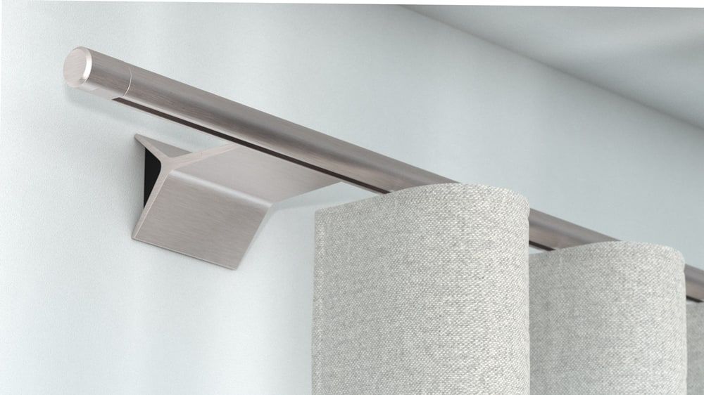 Interstil Luv 2 Gardinenstange zur Wandmontage nach Maß – in Nickel matt