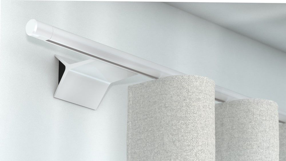 Interstil Luv 2 Gardinenstange zur Wandmontage nach Maß – in Weiß