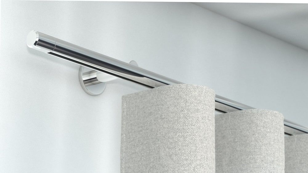 Interstil Luv 3 Vorhangstange Innenlauf Wand auf Maß – in Chrom