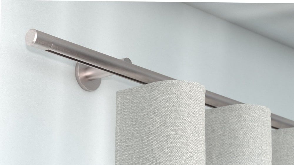 Interstil Luv 3 Vorhangstange Innenlauf Wand auf Maß – in Nickel matt
