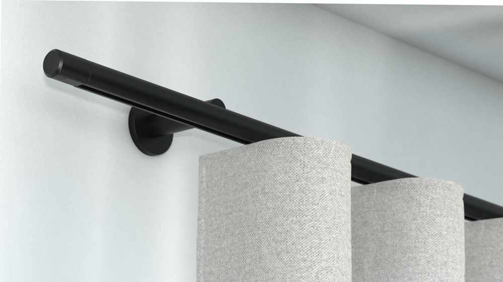 Interstil Luv 3 Vorhangstange Innenlauf Wand auf Maß – in Schwarz