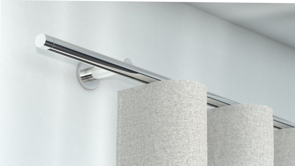 Gardinenstange zur Wandmontage Interstil Metro auf Maß – in Chrom