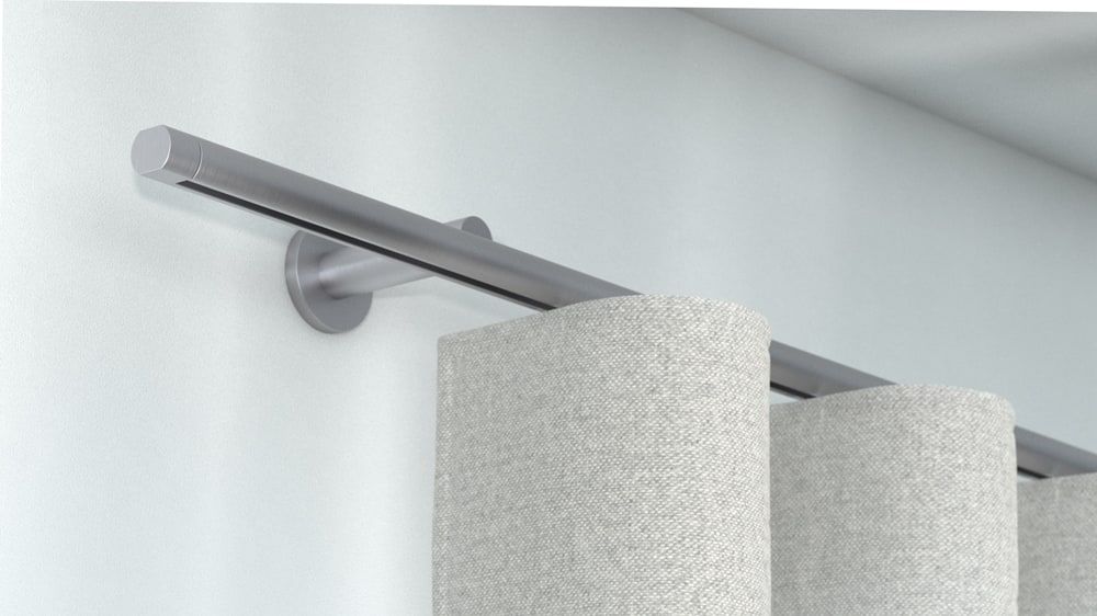 Gardinenstange zur Wandmontage Interstil Metro auf Maß – in Edelstahl