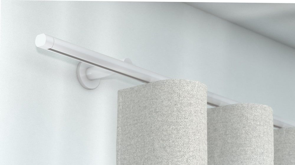 Gardinenstange zur Wandmontage Interstil Metro auf Maß – in Weiß