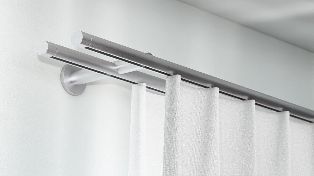 Interstil Metro 2-läufige Vorhangstange zur Wandmontage  – in Aluminium