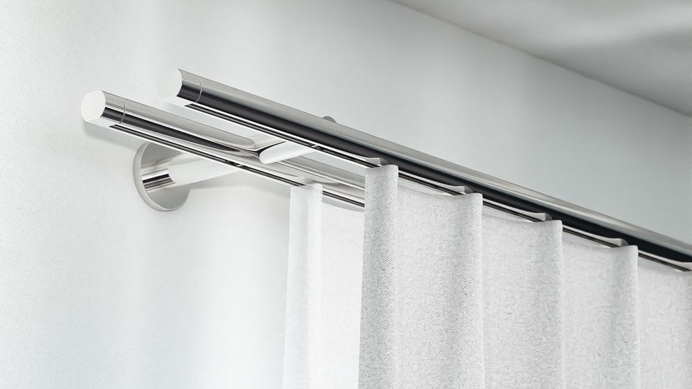 Interstil Metro 2-läufige Vorhangstange zur Wandmontage  – in Chrom