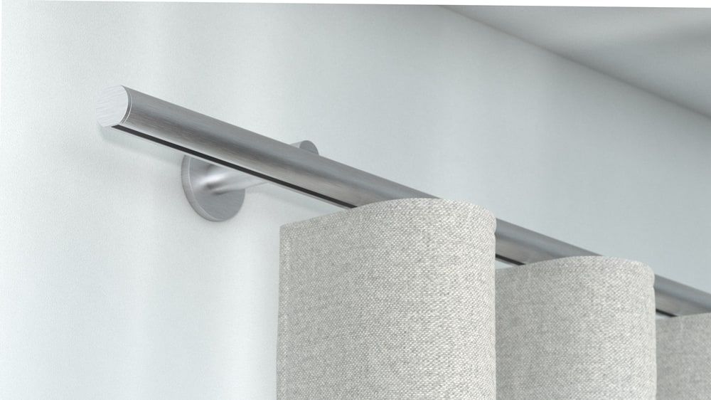 Interstil Modus 1-läufig - runde Vorhangstange mit Innenlauf – in Aluminium