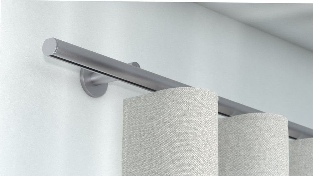 Interstil Modus 1-läufig - runde Vorhangstange mit Innenlauf – in Edelstahl