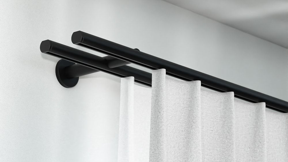 Interstil Mono 2-läufig zur Wandmontage nach Maß – in Schwarz