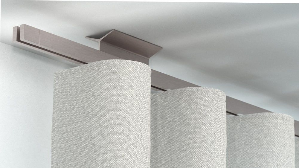 Interstil Novum 2 - Vorhangstange zur Deckenmontage preiswert – in Nickel matt