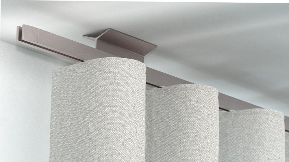 Interstil Novum 2 - Vorhangstange zur Deckenmontage – in Nickel matt