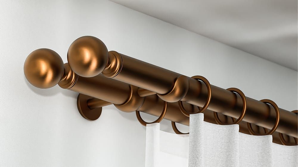 Interstil Ora doppelläufige Gardinenstange zur Wandmontage – in Bronze