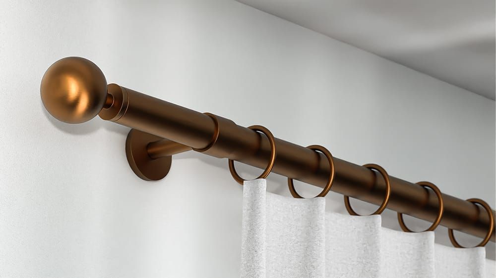 Interstil Palace einläufige Gardinenstange zur Wandmontage – in Bronze