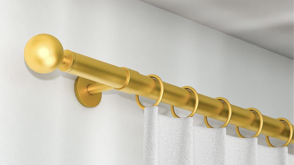 Interstil Palace einläufige Gardinenstange zur Wandmontage – in Messing