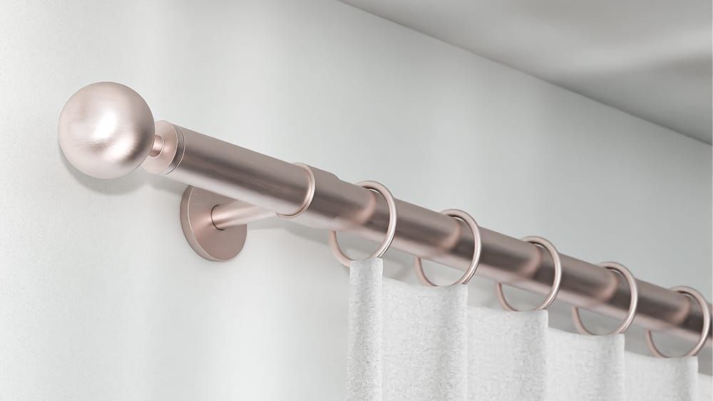 Interstil Palace einläufige Gardinenstange zur Wandmontage – in Nickel matt