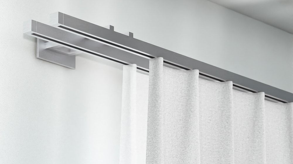 Interstil Phantom 1- 2läufig - Vorhangstange zur Wandmontage – in Aluminium