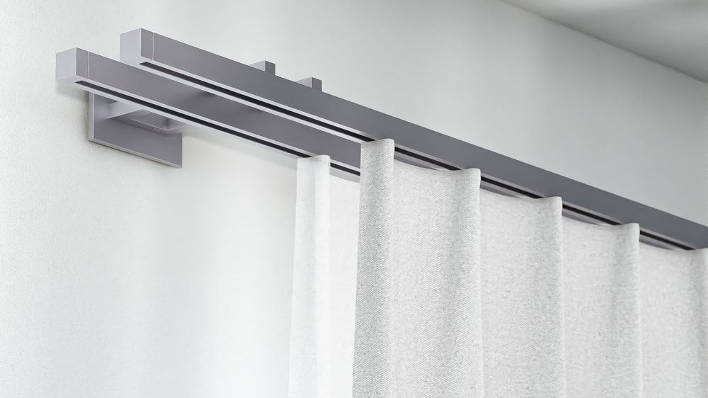 Interstil Phantom 1- 2läufig - Vorhangstange zur Wandmontage – in Edelstahl