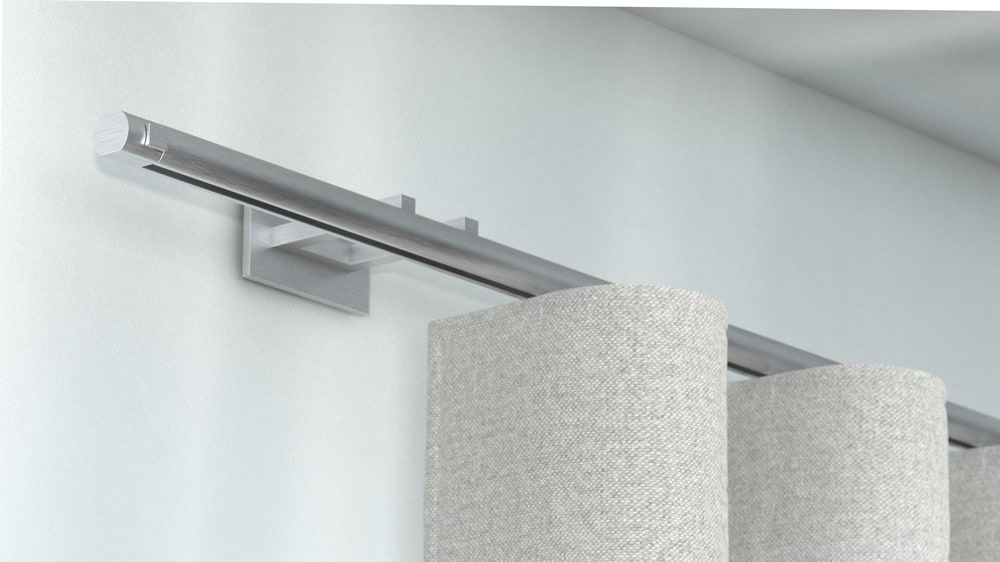 Interstil Phantom 1-läufige runde Vorhangschiene – in Aluminium