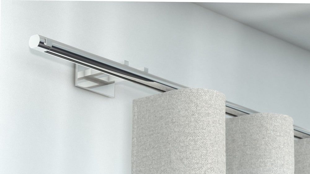 Interstil Phantom 1-läufige runde Vorhangschiene – in Chrom