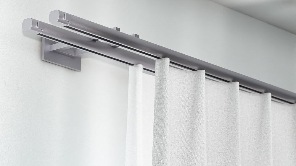 Interstil Phantom 20 - runde Vorhangschiene 2-läufig – in Edelstahl