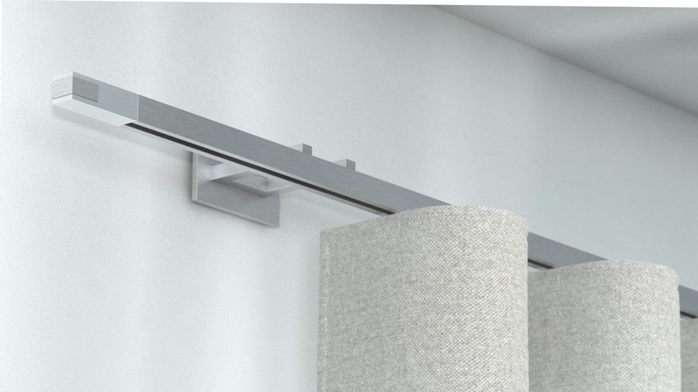 Interstil Phantom 3 - Vorhangstange zur Wandmontage – in Aluminium