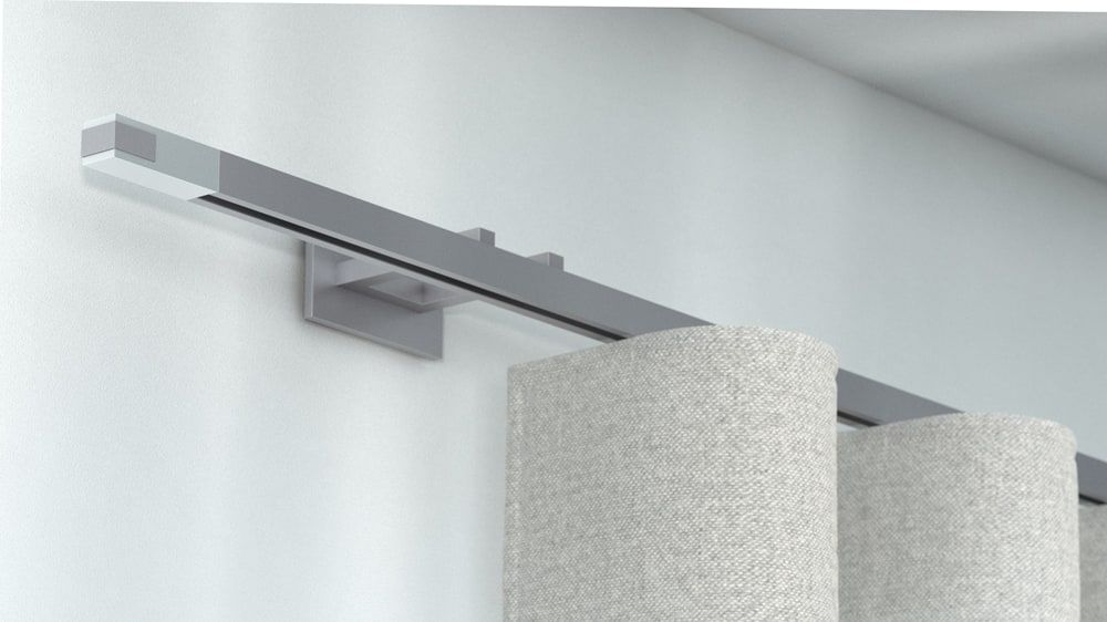 Interstil Phantom 3 - Vorhangstange zur Wandmontage – in Edelstahl