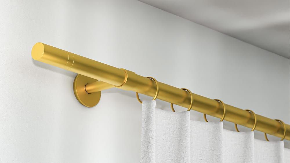 Interstil Polo Vorhangstange zur Wandmontage Maßanfertigung – in Messing