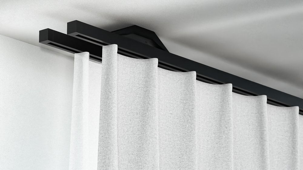 Interstil Quantum 1 2-läufig - Edle Deckenschiene – in Schwarz