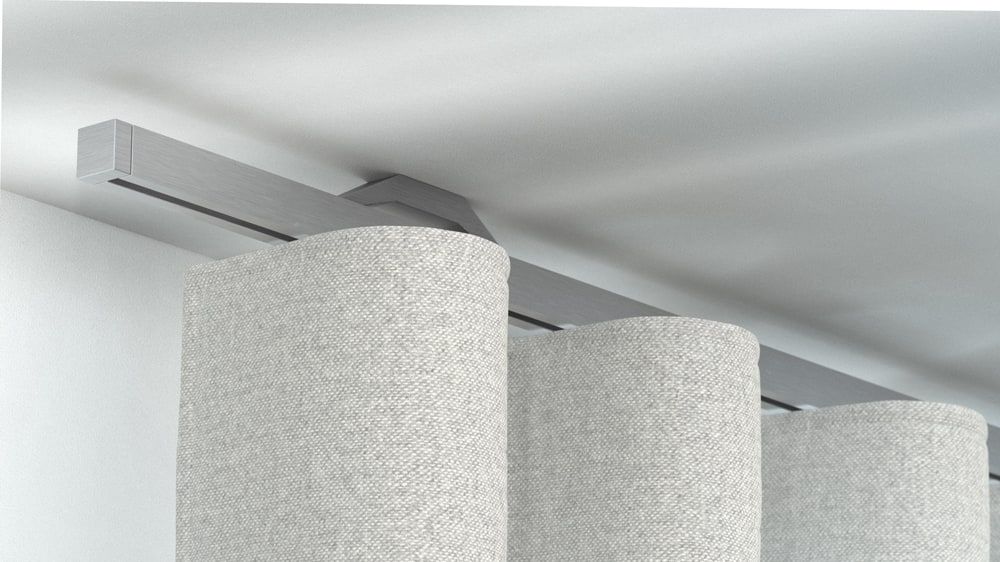 Interstil Quantum 2 1-läufige Deckenschiene auf Maß – in Aluminium