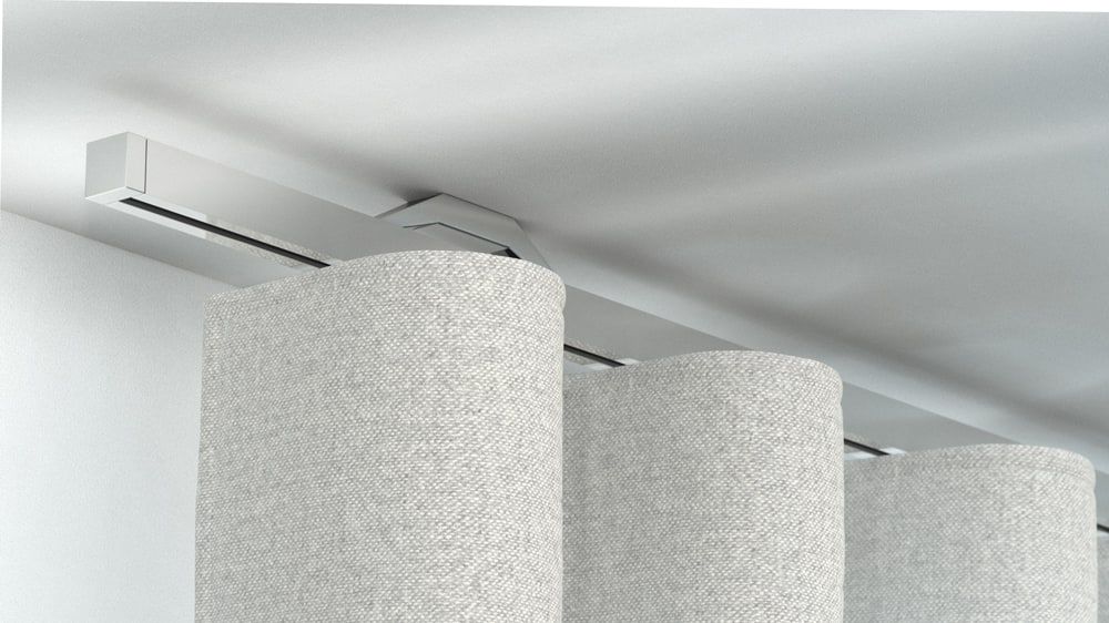 Interstil Quantum 2 1-läufige Deckenschiene auf Maß – in Chrom