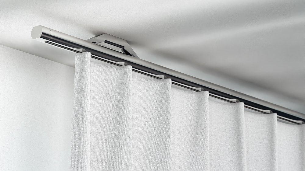 Deckenschiene Interstil Quantum 20 1-läufig mit Endstück Metro – in Chrom