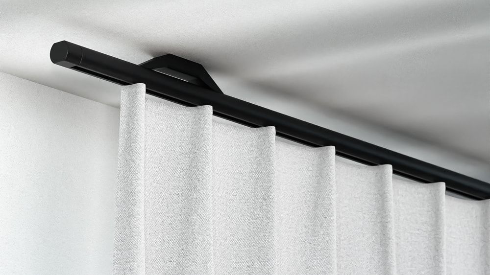 Deckenschiene Interstil Quantum 20 1-läufig mit Endstück Metro – in Schwarz