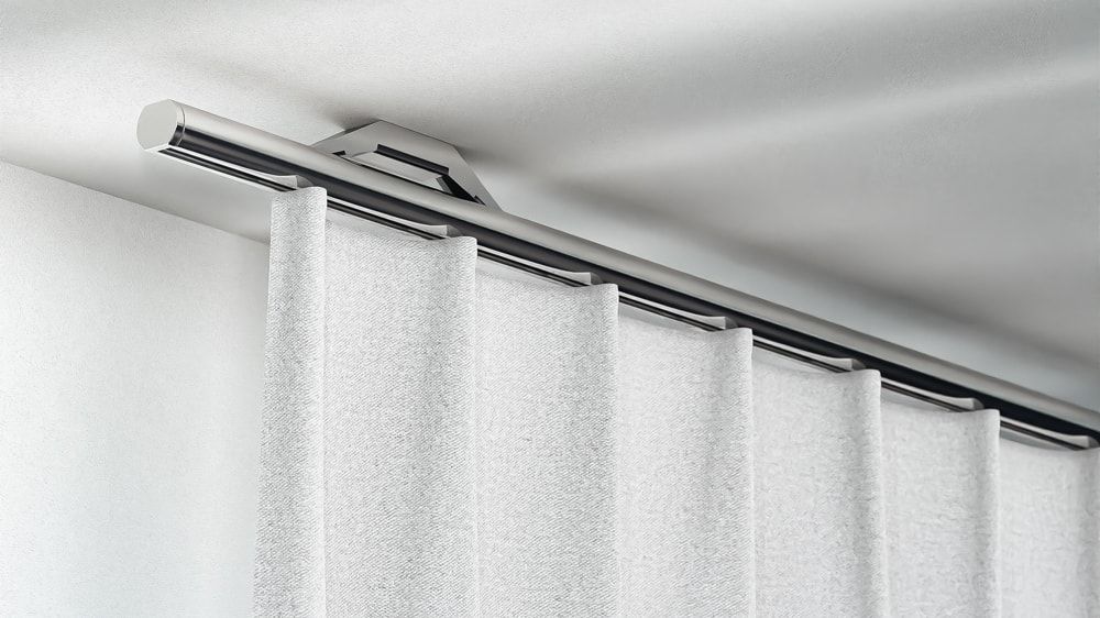 Interstil Quantum 20 1-läufig - Deckenschiene auf Maß  – in Chrom