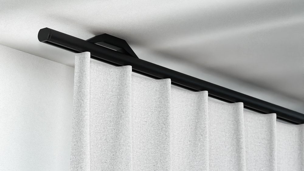 Interstil Quantum 20 1-läufig - Deckenschiene auf Maß  – in Schwarz