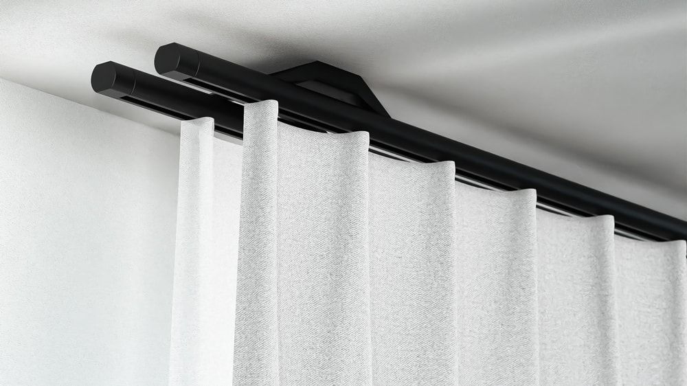 Interstil Quantum 20 Deckenschiene 2-läufig mit Endstück Metro – in Schwarz