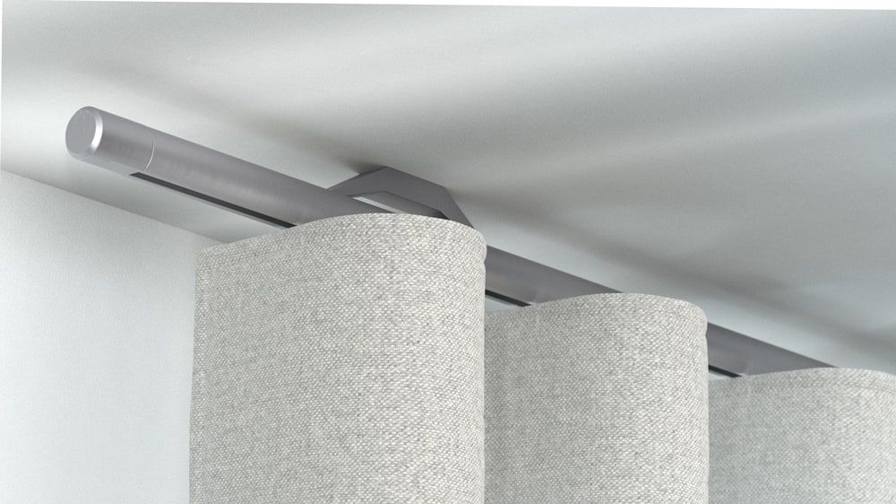 Interstil Quantum 22 1-läufige Deckenschiene auf Maß – in Edelstahl