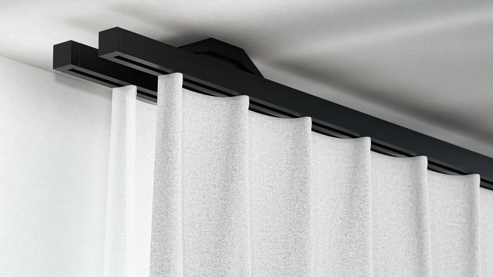 Interstil Quantum 2 2-läufig - Deckenschiene auf Maß – in Schwarz