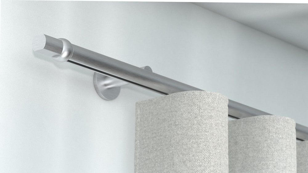 Interstil Radius 1-läufig - Runde Gardinenstange mit Innenlauf – in Aluminium