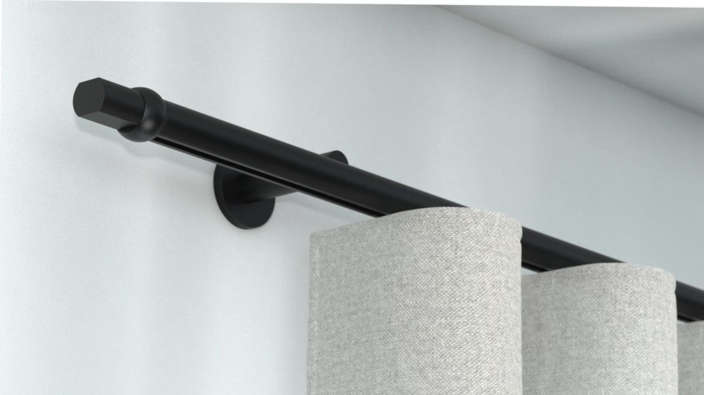 Interstil Radius 1-läufig - Runde Gardinenstange mit Innenlauf – in Schwarz