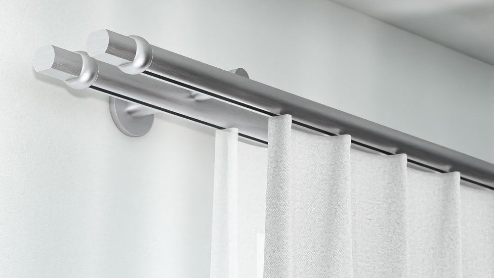 Interstil Radius 2-läufig - doppelläufige Gardinenstange – in Aluminium