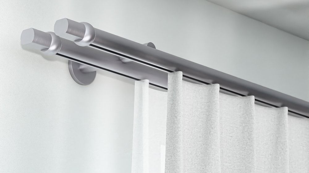 Interstil Radius 2-läufig - doppelläufige Gardinenstange – in Edelstahl
