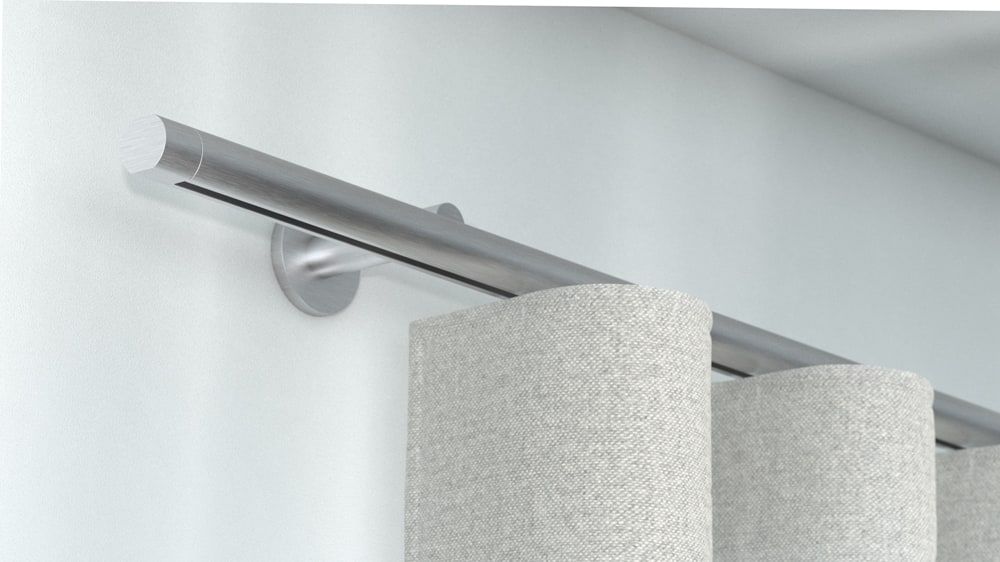Interstil Sinus 1-läufig - runde Vorhangstange – in Aluminium