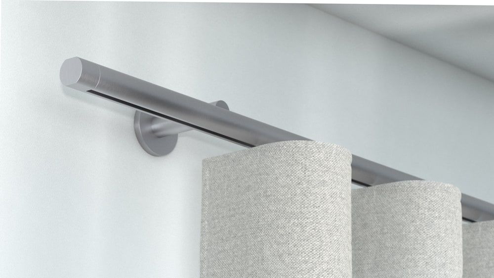 Interstil Sinus 1-läufig - runde Vorhangstange – in Edelstahl