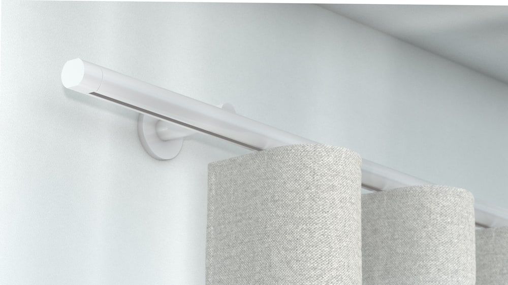 Interstil Sinus 1-läufig - runde Vorhangstange – in Weiß