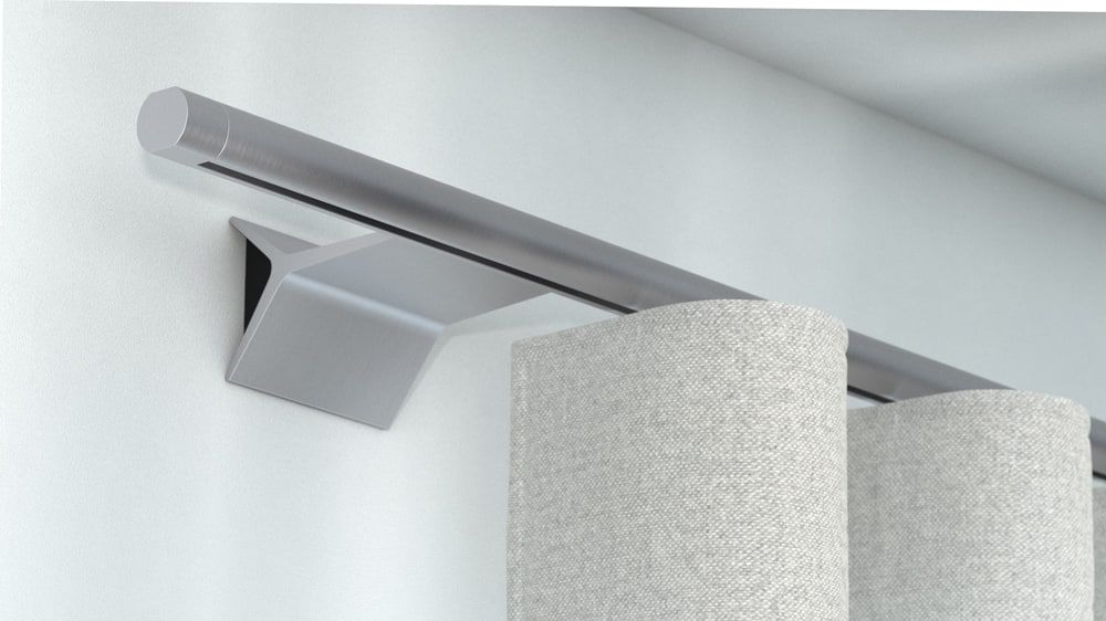 Interstil Sinus.2W Wave Vorhangstange mit Innenlauf  – in Edelstahl